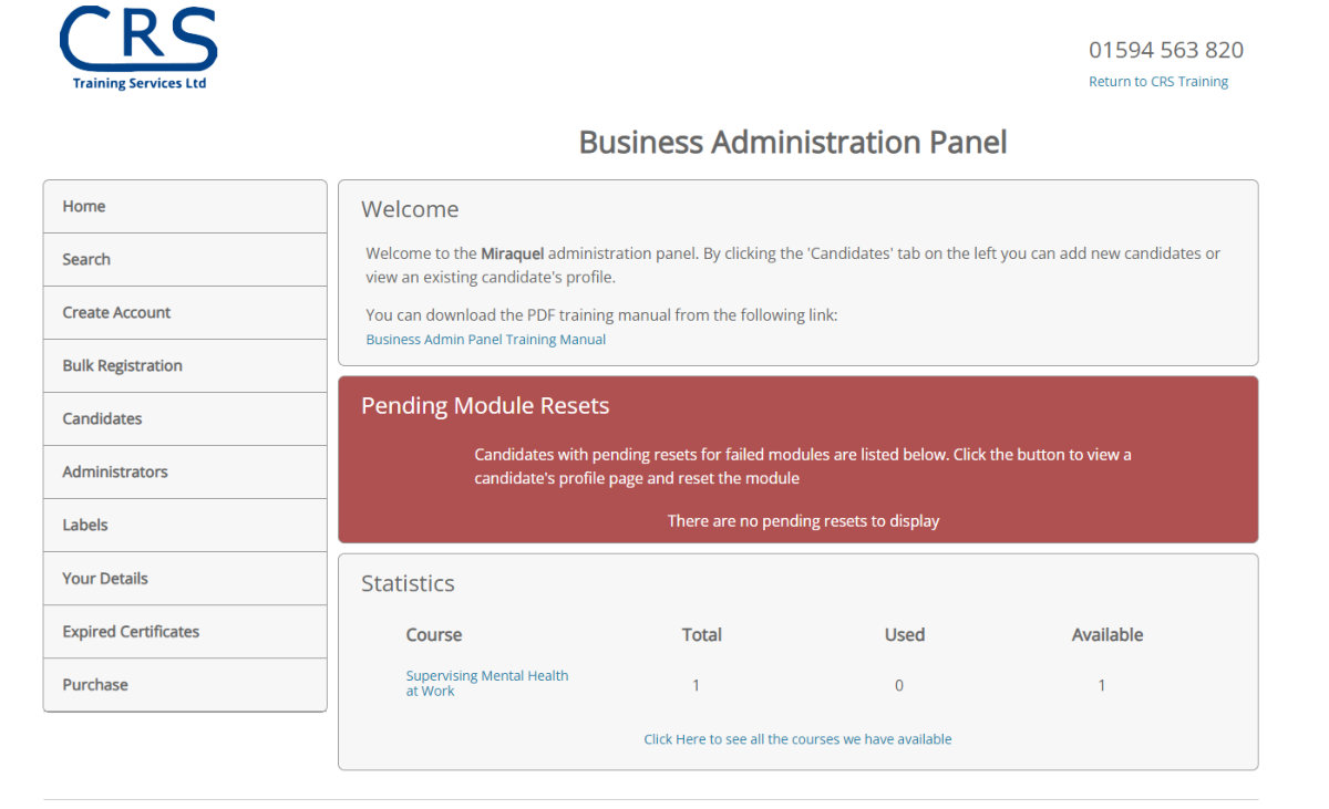 12 Admin screen