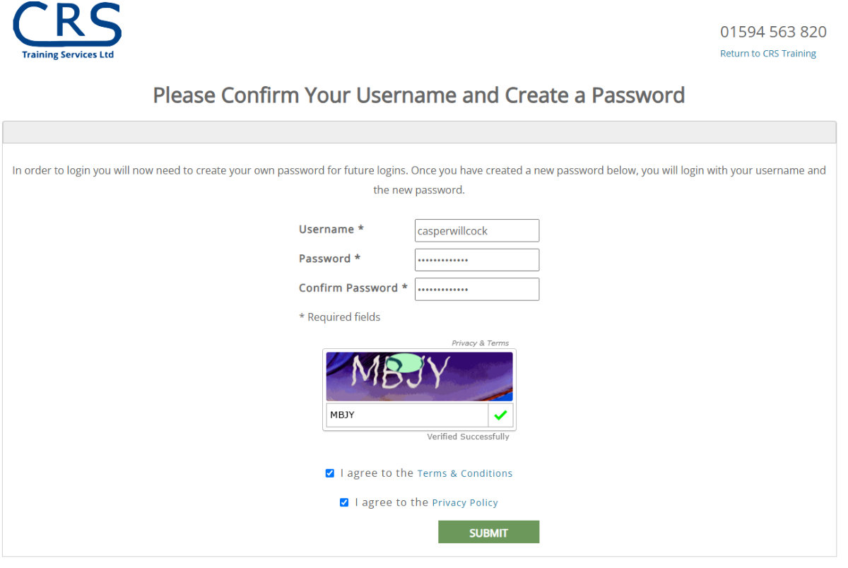 17-candidate-login The candidate creates their own password